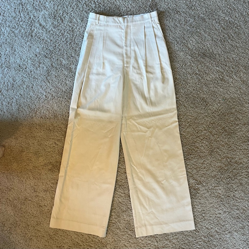 SALE NWT St. John Cream Wide Leg Dress Pants | 2